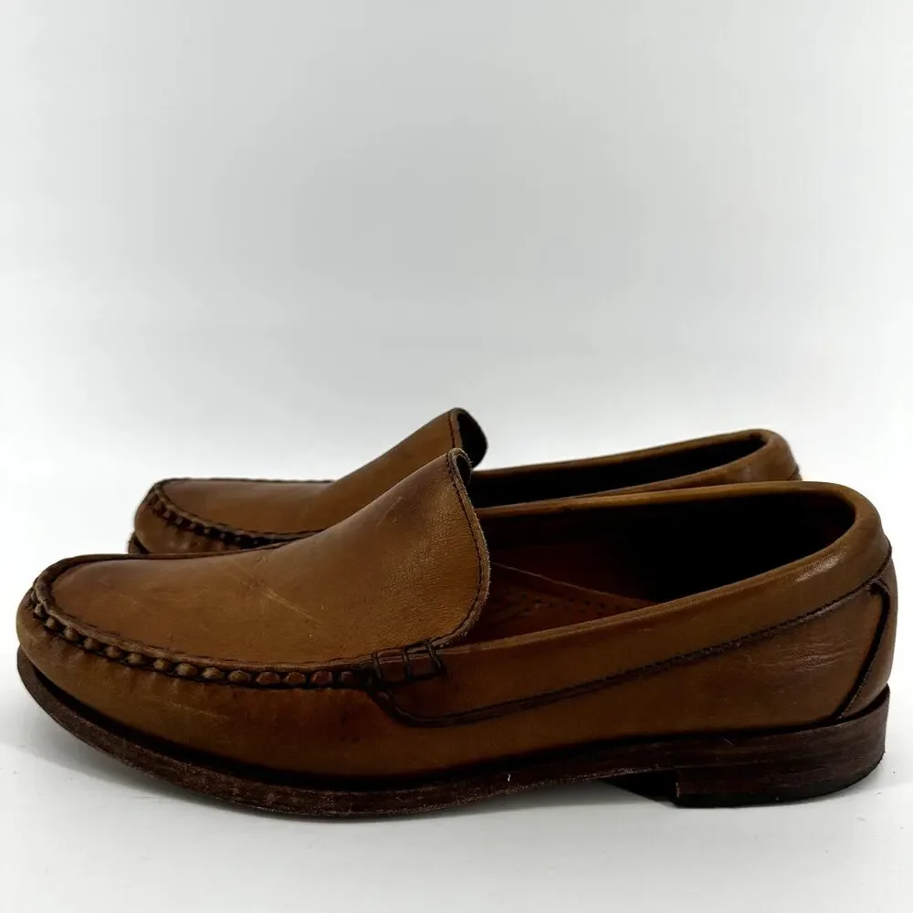 Allen Edmonds Sanibel Penny Loafers Slip On Round Toe Leather Caramel Brown 8.5D